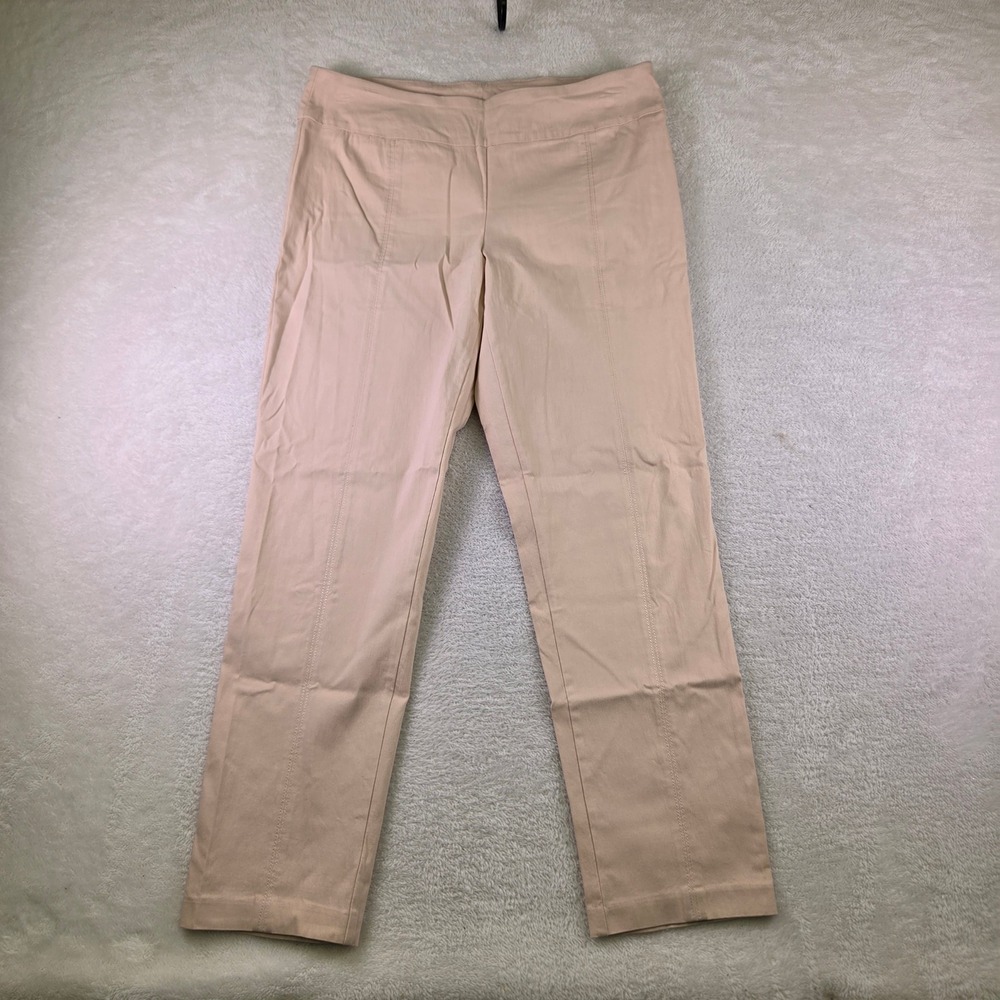 Zac & Rachel Womens Size 16 Tan Pull On Stretch Straight Leg Trousers RN103715